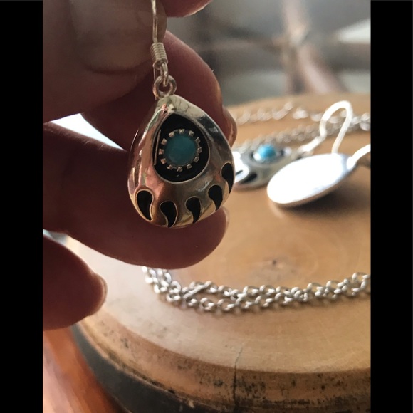 💐Sold- Turquoise 925 Stirling Silver Plated Set - Picture 7 of 8